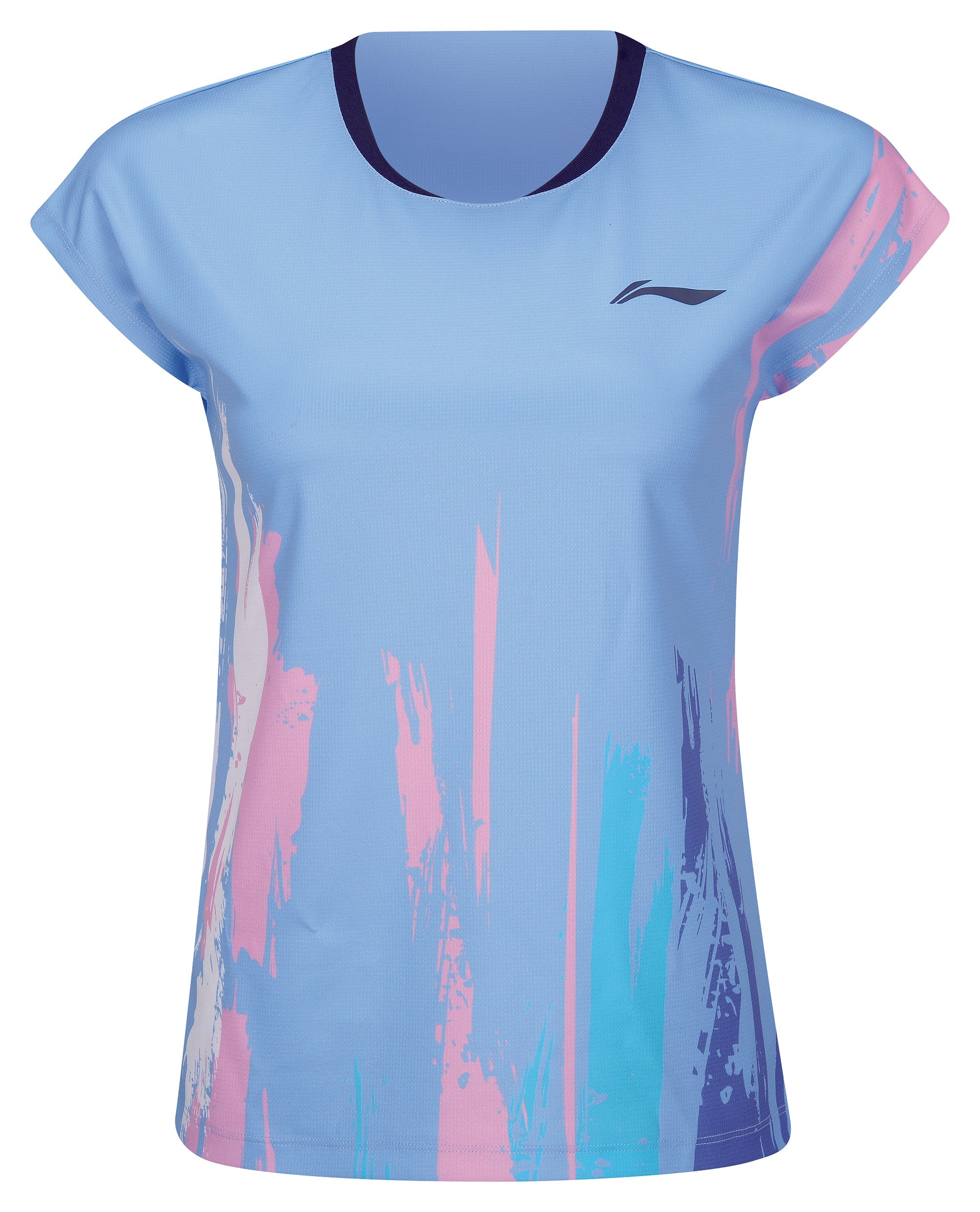 Badminton T-Shirt - Female - Competition Top Light Blue with Leics PC front logo