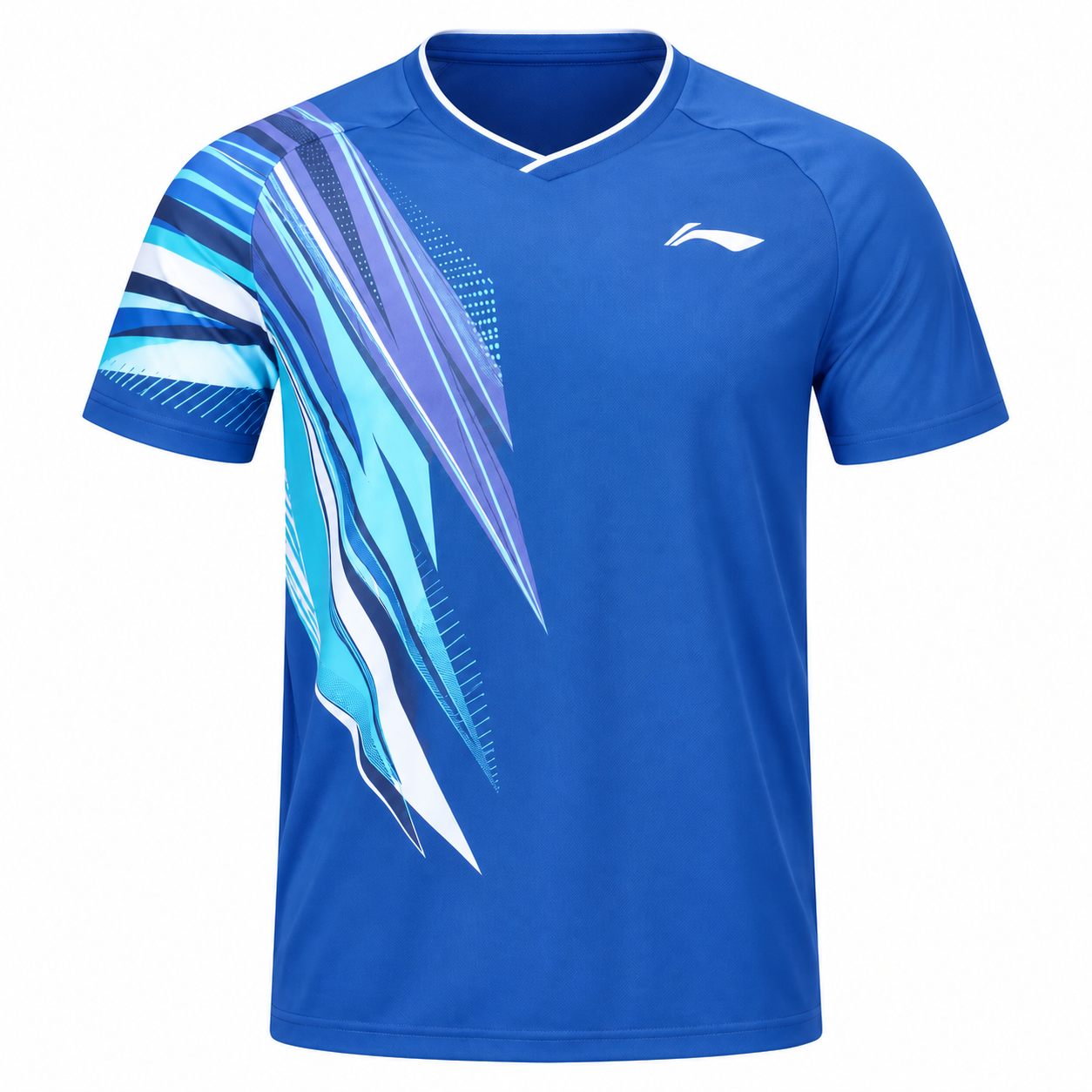 Badminton Shirt - Standard Blue with Leics PC front logo